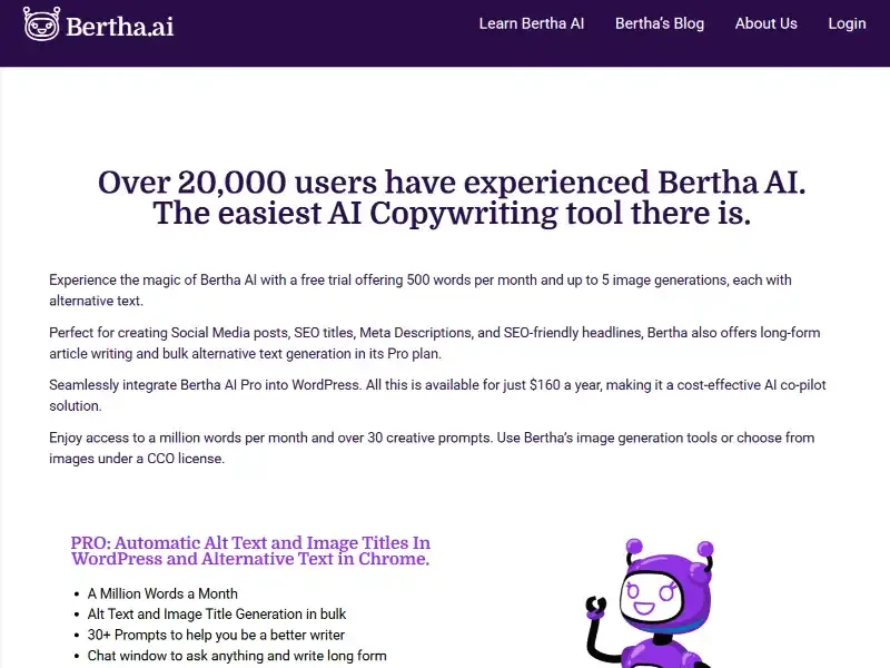 Bertha AI: The Ultimate AI Writing Companion for WordPress and Chrome Users