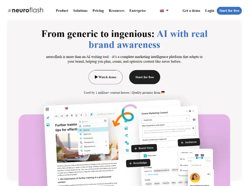 NeuroFlash: The AI-Powered Writing Assistant for Modern Marketers