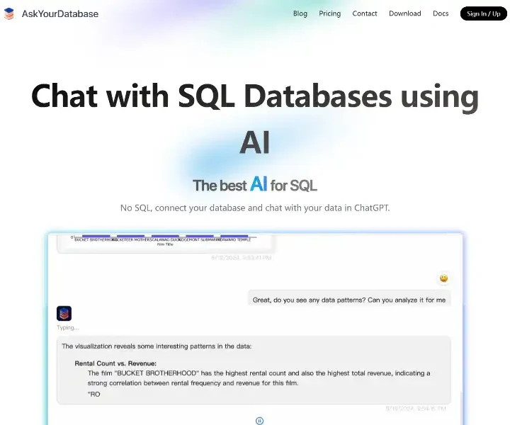 AskYourDatabase-SQL-AI-the-best-SQL-AI-chatbot-and-AI-SQL-generator-enabling-you-to-chat-with-database-