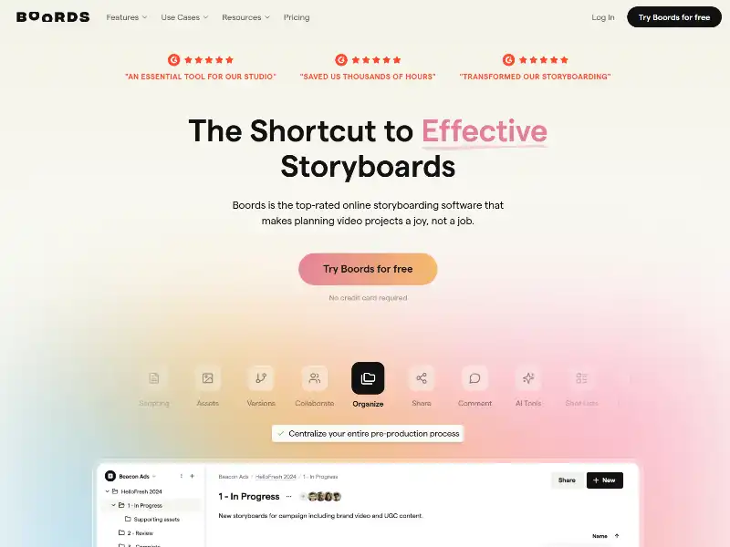 Boords: The Ultimate AI-Powered Storyboarding Software for Modern Creatives‌