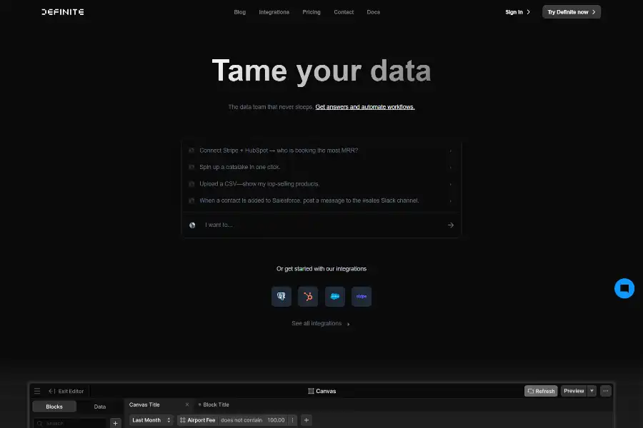 Definite: The All-In-One Data Analytics Platform That Replaces Your Entire Stack