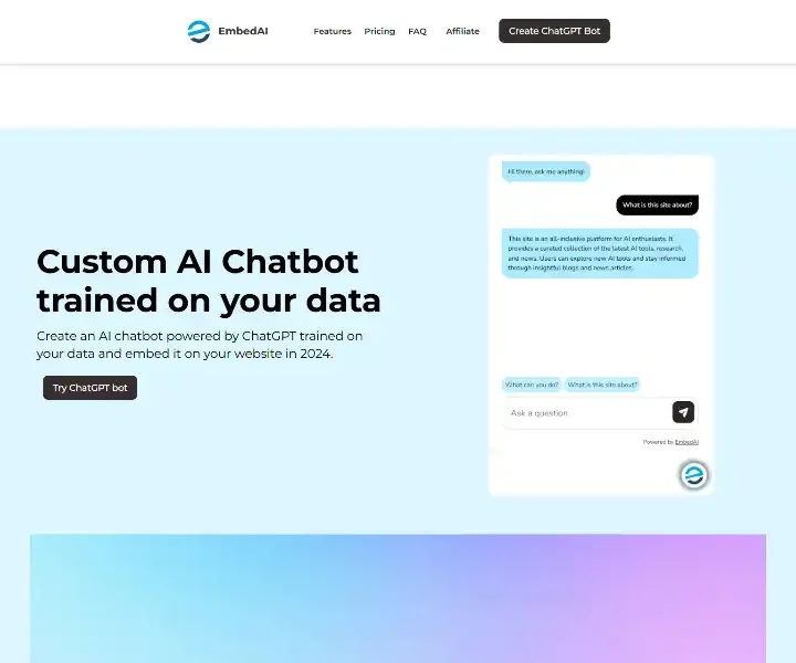 EmbedAI-Custom-ChatGPT-for-your-website