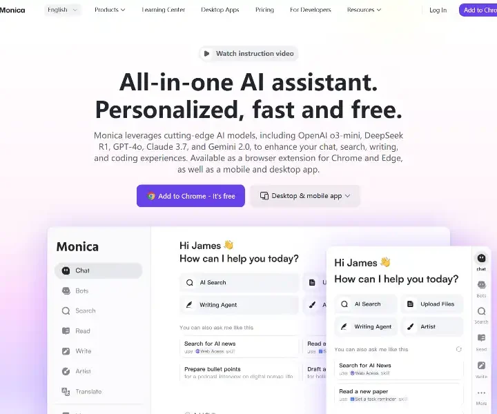 Monica-ChatGPT-AI-Assistant-GPT-4o-Claude-3-7-Gemini-1-5