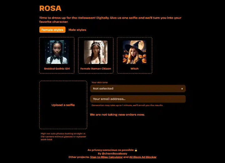 ROSA-AI-Halloween-profile-pic-generator-
