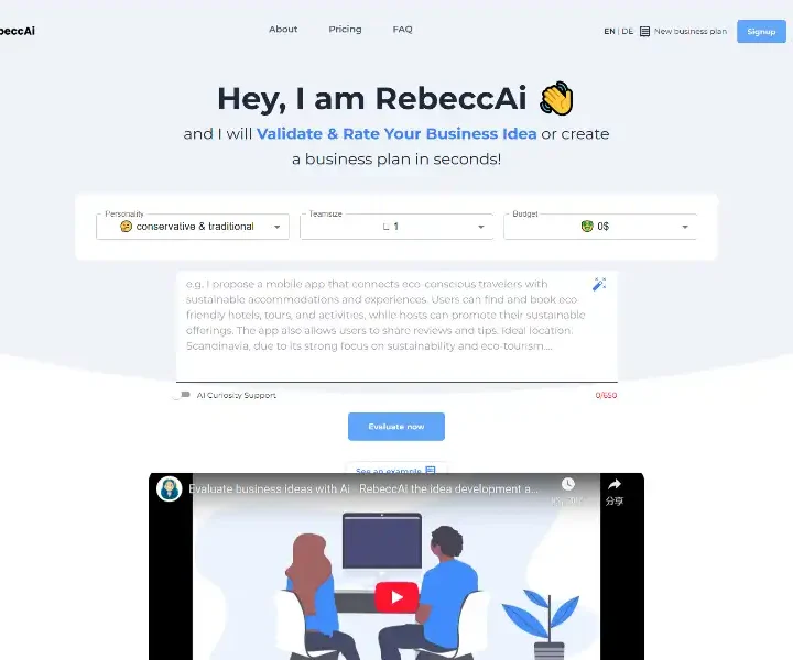 RebeccAi-AI-powered-business-idea-evaluation-and-validation-tool
