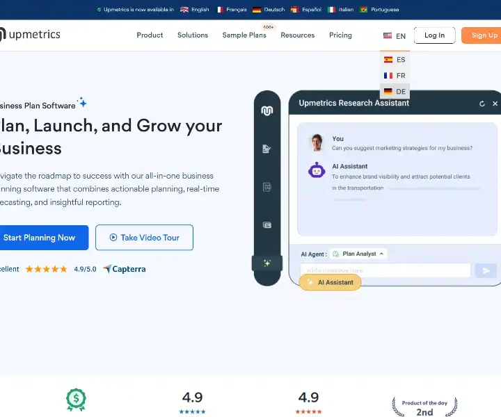 Upmetrics-Business-Plan-Software-with-Automated-Financials