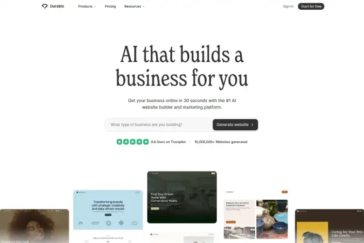 Build Your Business Empire in 30 Seconds? Discover the 9 Powerful Ways Durable.co Makes It Happen!