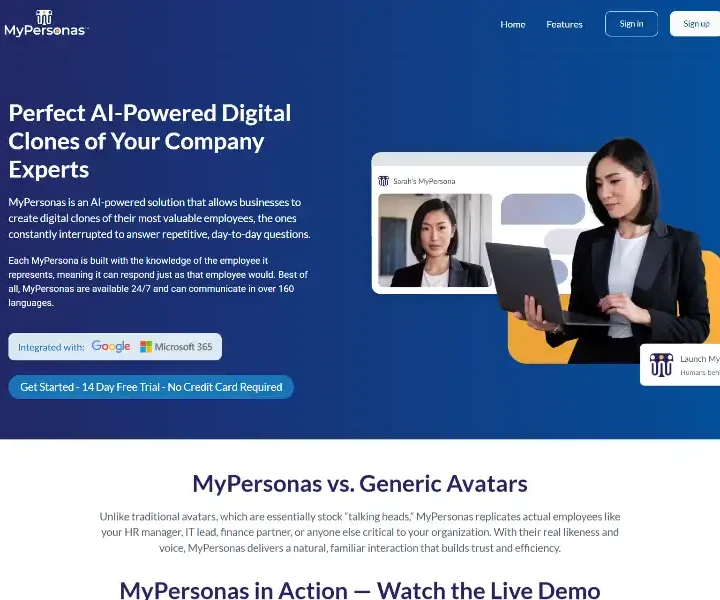 MyPersonas-Perfect-ai-powered-digital-clones-of-your-company-experts