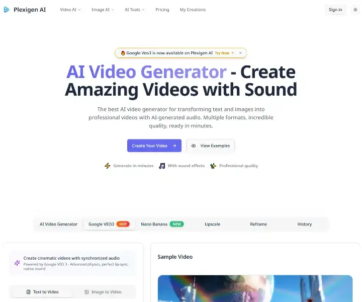 Plexigen-AI-Video-Generator-with-Sound
