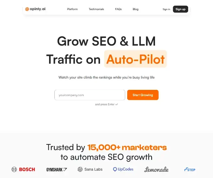 Opinly-Grow-SEO-LLM-Traffic-on-Auto-Pilot