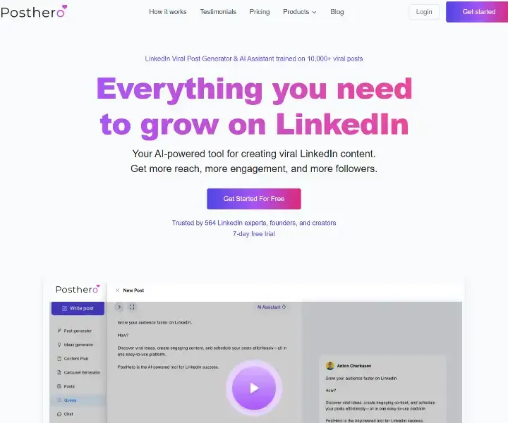 PostHero-LinkedIn-Viral-Post-Generator-AI-Assistant